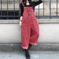 Corduroy Overalls Women's Summer Bib Jumpsuits ZANZEA 2026 Casual Suspender Harem Pants Female Solid Rompers Femme Oversize