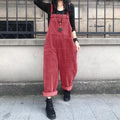 Corduroy Overalls Women's Summer Bib Jumpsuits ZANZEA 2026 Casual Suspender Harem Pants Female Solid Rompers Femme Oversize