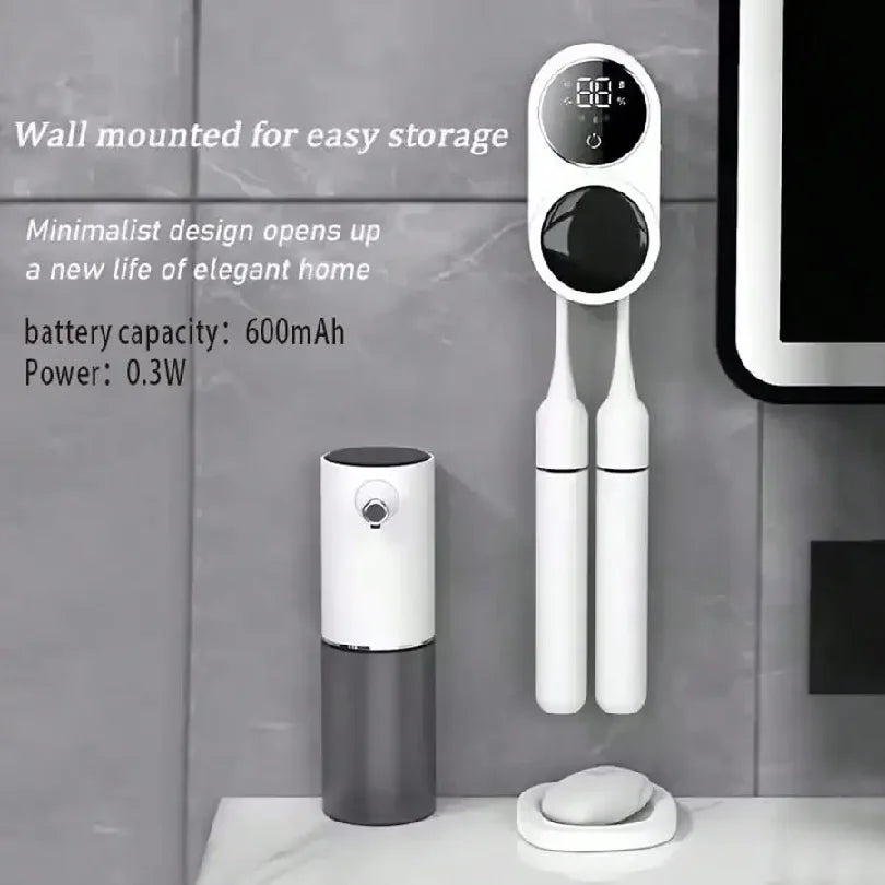 Wall-mounted Toothbrush Holder, Intelligent Sterilizer & Dryer, Fits Most Walls, Automatic Disinfection For Toothbrushes.