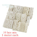 (5Meter/roll) White Beige Cotton Embroidered Lace Net Ribbons Fabric Trim DIY Sewing