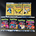 Vintage PKM Tcg Booster Box & Packs Base-Jungle-Fossil-Rocket-Destiny 1ST EDITION Full Art Reproduction Trading Card Game Sealed