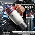 1250ml Stainless Steel Ceramic Tumbler, 72 Hours Cold Ice Portable Thermal Insulated Water Bottle With Straw Large Capacity Cup