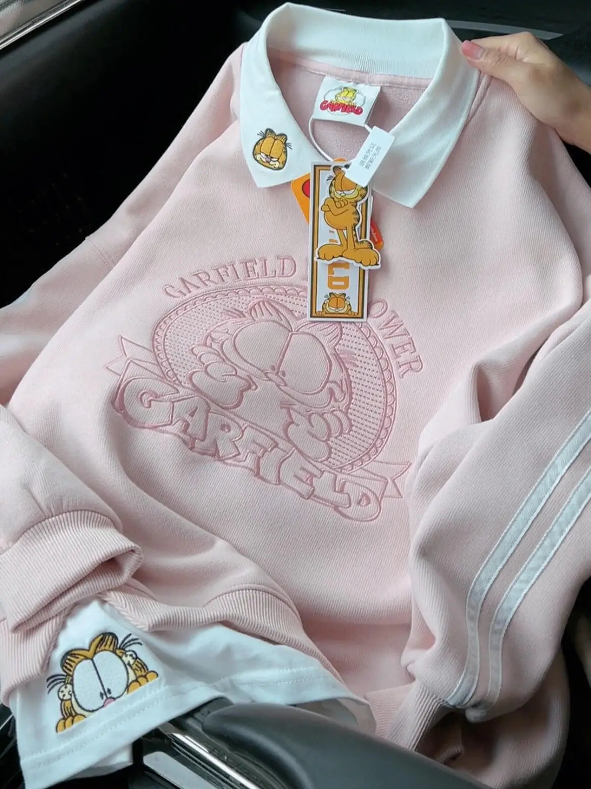 Korean Style Chic Embroidered Oversized Fleece Hoodie Women's Autumn Winter Thickened Cotton Sweatshirt Trendy Collar