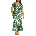 High-Quality Polynesian Women'S Short-Sleeved Fitted Dress Samoan Short-Sleeved A-Line Fish-Tail Skirt 2026 New Style Tight Fit