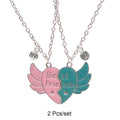 2 Pcs/set Best Friends Pendant Necklace For Woman Magnetic Adjustable Rainbow Daisy Lover Broken Heart Chain BFF Jewelry Gifts