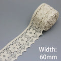 (5Meter/roll) White Beige Cotton Embroidered Lace Net Ribbons Fabric Trim DIY Sewing