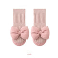 Autumn Baby Bow Middle Tube Socks Shoe Girls Princess Anti Slip Floor Shoes Soft Soled