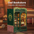 CUTEBEE DIY Book Nook Kit Miniature Wooden Dollhouse with Lights Bookshelf Insert 3D