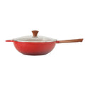 DONNOR 12inch Red Frying Pan-Non-Stick Skillets with Whitford Granite Nonstick Coating Healthy Omelette Pan with Durable Handle
