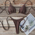 Sexy Halter Solid Color Bikini Set Women's Swimsuit Two-piece Triangle Thong Swimwear Bathing Suit Brazilian Biquinis