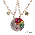 2 Pcs/set Best Friends Pendant Necklace For Woman Magnetic Adjustable Rainbow Daisy Lover Broken Heart Chain BFF Jewelry Gifts