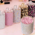 Luxury Diamond Cotton Swabs Storage Case Portable Makeup Cosmetic Organizer Dust-proof