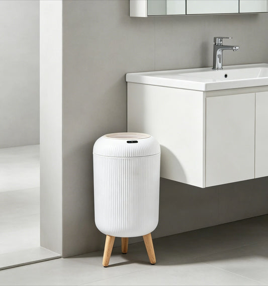 Automatic Trash Can with Lid, Small Plastic Smart Trash Can, Motion Sensor Trash Can for Bedroom, Bathroom, Kitchen, Office
