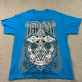 American 2000s Street Affliction New Men Tops Punk Short Sleeves Gothic Retro Printed Oversize T-shirt Couple Hip Hop Harajuku