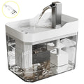 Q USB Cat Water Fountain with Auto Filter Transparent Anti-Dry Burning Recirculating Dispenser Includes Pump for Cats