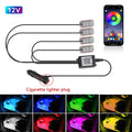 LED Car Interior Ambient Lights Foot Strip Lighting Kit Accessories Backlight Remote App Music Control Auto RGB Decorative Lamp