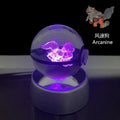 Monster Spirit Crystal Ball 3D Ghost Gengar Dragon Night Light Bulb Glass Crystal Ball Figurine Beat Birthday Gift