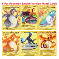 Cart o de metal pok mon 10000 pontos arceus charizard raichu super cart o dourado ingl s mewtwo vmax gx ex presente de natal