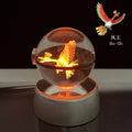Monster Spirit Crystal Ball 3D Ghost Gengar Dragon Night Light Bulb Glass Crystal Ball Figurine Beat Birthday Gift