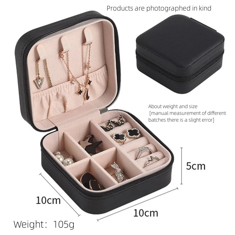 Multi-layer Rotating Jewelry Tray Flip Cover Storage Box with Mirror Divided Compartment Organizer for Earrings Rings Necklaces