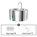 ZYFeeder 2.2L Automatic Water Fountain Stainless Steel Pet Water Feeder Cat/Dog Drink
