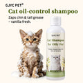 Cat Shampoo for Oily Fur, Degreasing Oil Control for Chin & Tail Grease, Vanilla Scented 200ml, Gentle Cat Wash Pet Grooming