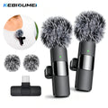 KEBIDUMEI 2.4G Wireless Lavalier Microphone Portable Audio Video Recording for iPhone