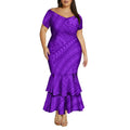 High-Quality Polynesian Women'S Short-Sleeved Fitted Dress Samoan Short-Sleeved A-Line Fish-Tail Skirt 2026 New Style Tight Fit
