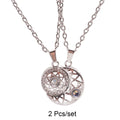 2 Pcs/set Best Friends Pendant Necklace For Woman Magnetic Adjustable Rainbow Daisy Lover Broken Heart Chain BFF Jewelry Gifts
