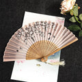 Chinese Style Folding Hand Fan with Tassel for Women Japanese Handheld Fan Dancing Wedding Decoration Party Favor Accessory