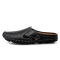 Half Shoes For Men Latest Design 2025 Leather Casual Slippers Loafers Mules Flats Summer Breathable