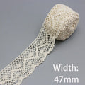 (5Meter/roll) White Beige Cotton Embroidered Lace Net Ribbons Fabric Trim DIY Sewing