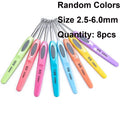 8Pcs Crochet Hooks Set 2.5-6.0mm Ergonomic Knitting Needles Crochet Hooks with Soft