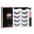 1/3/4 Pairs Magnetic Eyelashes Kit Waterproof Liquid Eyeliner Tweezers Soft Faux Cils Fluffy False Eyelashes Makeup Set Tool Hot