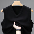 New Spring Autumn 6 Wool Sleeveless Cashmere Vest Men Work Sweater Solid Color Knitted Male Waistcoat High Quality Pullover