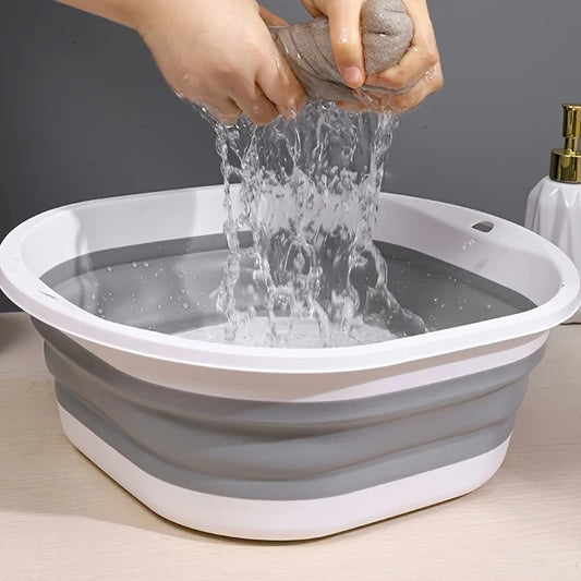 Large Collapsible Basin - Portable, for Home Use - Ideal for Washing Faces, Vegetables, and Laundry, Foot Soaking Tub