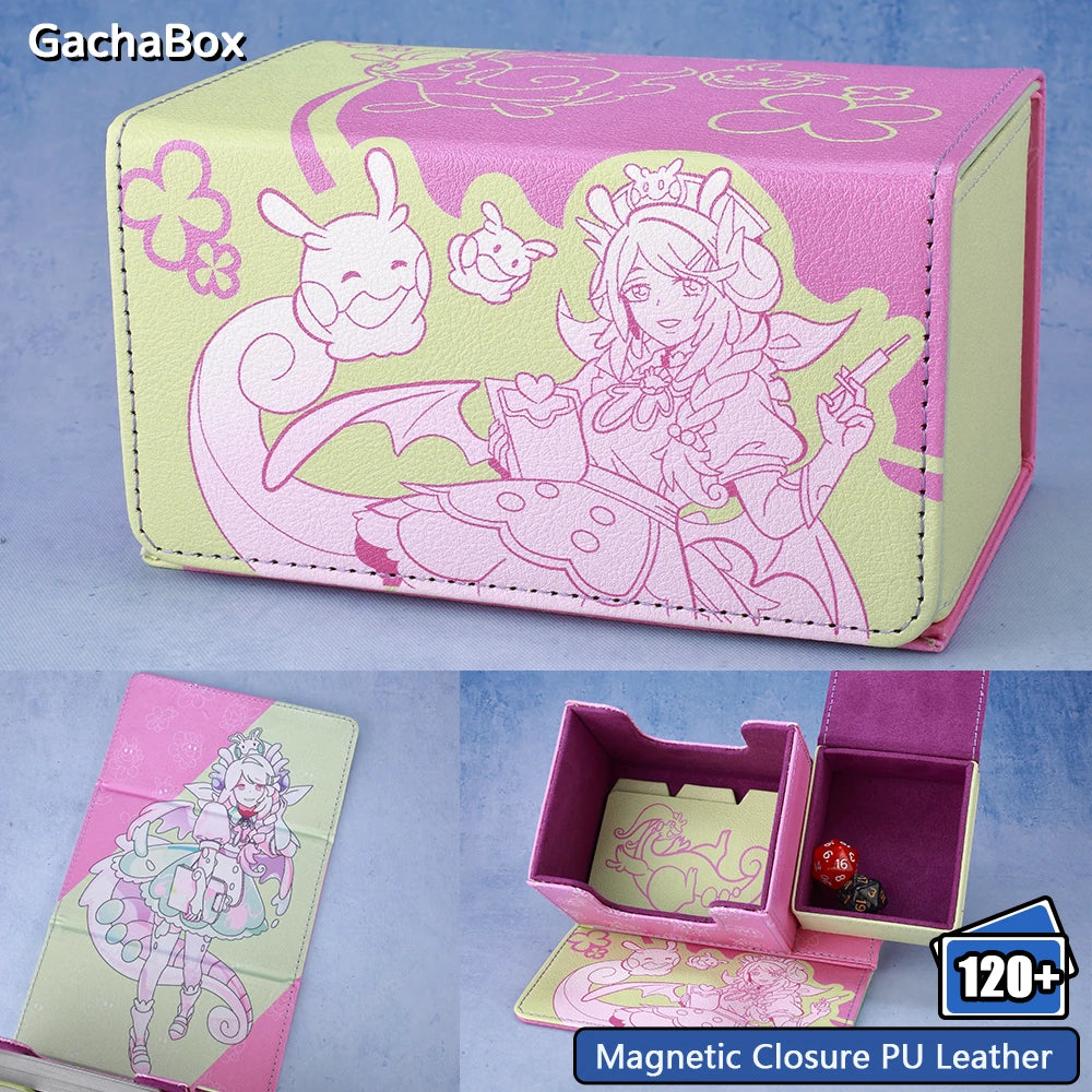 Nurse Dragonmaid Deck Boxes Dicewinder for YGO PTCG,Fits 100 Double-Sleeved Cards,Dice Tray Card Storage Box for TCG OPCG MTGame