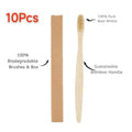 10/5Pcs 100% Biodegradable Bamboo Toothbrush,Eco-Friendly Natural Boar Bristles,No Plastic Environmentally FriendlySustainable