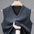 New Spring Autumn 6 Wool Sleeveless Cashmere Vest Men Work Sweater Solid Color Knitted Male Waistcoat High Quality Pullover