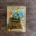 The Winged Dragon of Ra GX Charizard Theme Metal Mewtwo 6Pcs Gold Foil Fan Art Trading Cards Collection Toy Gift