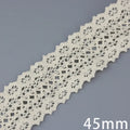 (5Meter/roll) White Beige Cotton Embroidered Lace Net Ribbons Fabric Trim DIY Sewing