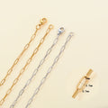 Polished Paper Clip Chain 2.5/2.7/4mm Stainless Steel Necklace Trendy Layering Choker