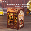 CUTEBEE DIY Book Nook Kit Miniature Wooden Dollhouse with Lights Bookshelf Insert 3D