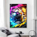 AZNM Squirtle Water Splash Effect Anime Canvas Wall Print, Popular Game Character Art Poster, Unframed Canvas Painting for Kid