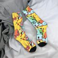 Men's Socks Pokemon Characters Stockings Anti Bacterial Comfortable Socks Winter Gothic Pattern Skateboard Socks