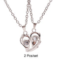 2 Pcs/set Best Friends Pendant Necklace For Woman Magnetic Adjustable Rainbow Daisy Lover Broken Heart Chain BFF Jewelry Gifts