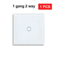 NYWP EU 86*86mm 1Gang 2Way Dual Touch Switch Tempered Glass Panel Stair Switch Bedroom