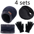 Winter Hat for Men Women Beanie Hats Scarf Glove Earmuff Set Thick Warm Slouchy Beanies Hat for Boy Girl Cap