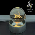 Monster Spirit Crystal Ball 3D Ghost Gengar Dragon Night Light Bulb Glass Crystal Ball Figurine Beat Birthday Gift