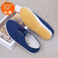 Unisex Canvas Shoes Blue Cloth Dance Morning Exercise White Sneakers Basket Net Work Soft Bottom Breathable Lightweight Rubbe...